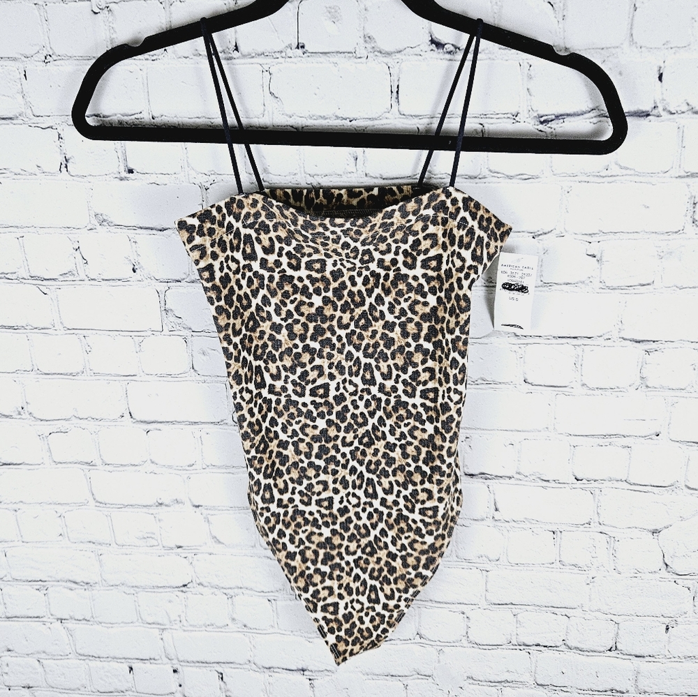 AMERICAN EAGLE | spaghetti strap leopard animal print bodysuit